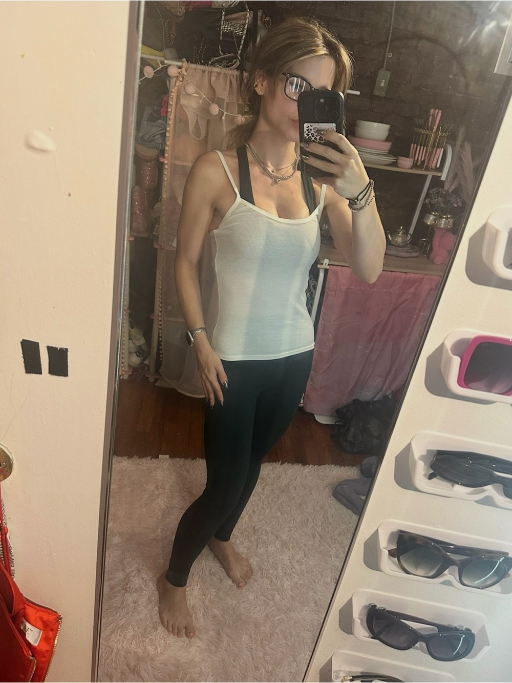 green Set Active leggings/layered tank